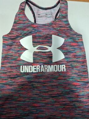 Under Armour Girls Pink Multi-Color Space Dye Racerback Tank